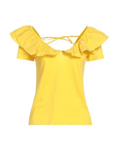 Liu •jo Woman T-shirt Yellow Size M Cotton