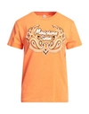 Moschino Woman T-shirt Orange Size L Cotton, Elastane