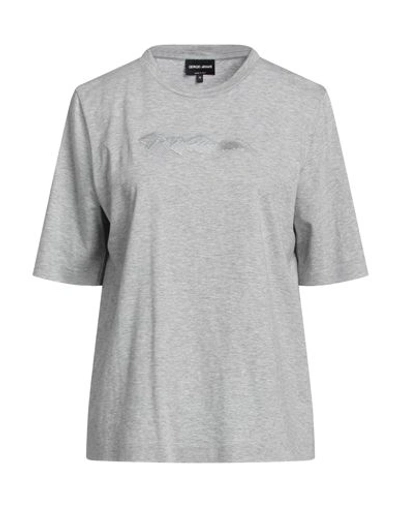 Giorgio Armani Woman T-shirt Light Grey Size 8 Cotton, Viscose
