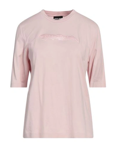 Giorgio Armani Woman T-shirt Light Pink Size 8 Cotton, Viscose