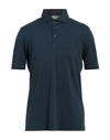 GRAN SASSO GRAN SASSO MAN POLO SHIRT NAVY BLUE SIZE 44 COTTON, LYCRA