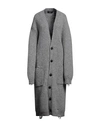 Dsquared2 Woman Cardigan Grey Size M Alpaca Wool, Polyamide, Wool