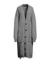 Dsquared2 Woman Cardigan Grey Size L Alpaca Wool, Polyamide, Wool In Grey