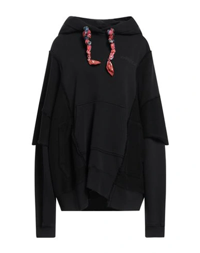 KHRISJOY KHRISJOY WOMAN SWEATSHIRT BLACK SIZE 0 COTTON