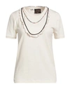 LOEWE LOEWE WOMAN T-SHIRT BEIGE SIZE S COTTON, SILK