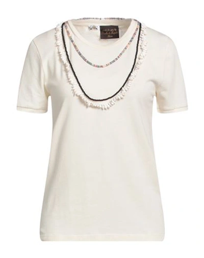 Loewe Woman T-shirt Ivory Size M Cotton, Silk In Beige