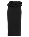 Alexander Mcqueen Woman Midi Skirt Black Size L Viscose, Polyamide, Polyester, Elastane