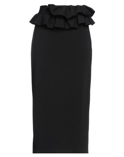 Alexander Mcqueen Woman Midi Skirt Black Size L Viscose, Polyamide, Polyester, Elastane