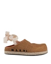 MARNI MARNI WOMAN ESPADRILLES SAND SIZE 6 TEXTILE FIBERS, NATURAL RAFFIA