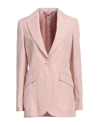 Stella Mccartney Woman Blazer Blush Size 8-10 Viscose, Linen In Pink