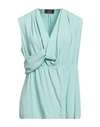 Clips Woman Tailored Vest Turquoise Size 12 Viscose, Elastane In Blue