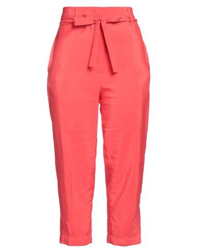 Tela Woman Pants Red Size 6 Viscose, Polyester