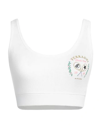 Chiara Ferragni Woman Top Off White Size Xs Viscose, Elastane
