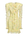 Alessandra Rich Violet Cutout Ruffled Floral-print Silk-georgette Mini Dress In Yellow
