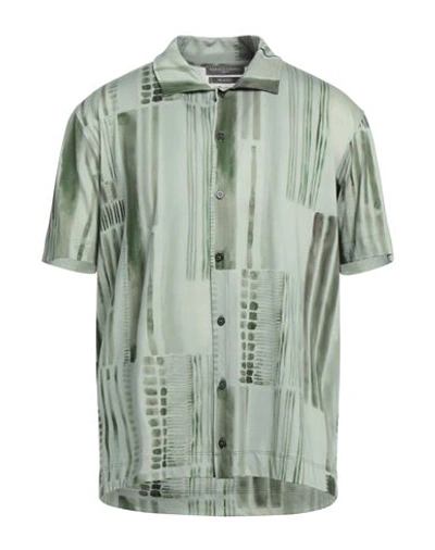 Daniele Fiesoli Man Shirt Sage Green Size L Cupro, Cotton