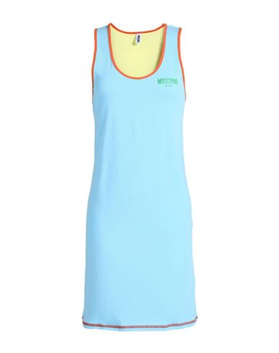 Moschino Woman Cover-up Azure Size Xs Cotton, Elastane In Blue