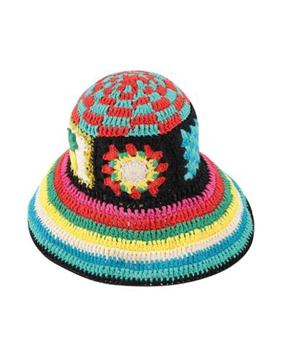 Alanui Stay Positive Crochet Bucket Hat In Multicolore