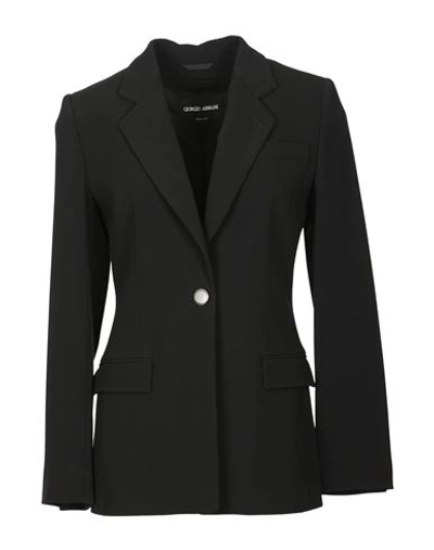 Giorgio Armani Woman Blazer Black Size 10 Viscose, Elastane