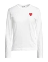 Comme Des Garçons Play Double Heart L/s T-shirt In White