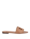 Dolce & Gabbana Woman Sandals Camel Size 5.5 Calfskin In Brown