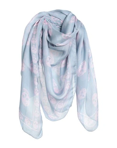 Alexander Mcqueen Woman Scarf Grey Size - Silk In Grey