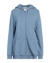 Moschino Woman Sweatshirt Pastel Blue Size 10 Cotton