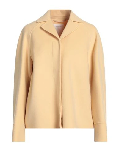 Sportmax Woman Coat Camel Size 8 Virgin Wool In Beige