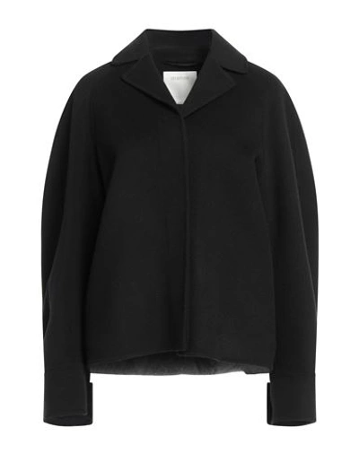 Sportmax Woman Coat Black Size 8 Virgin Wool In Black
