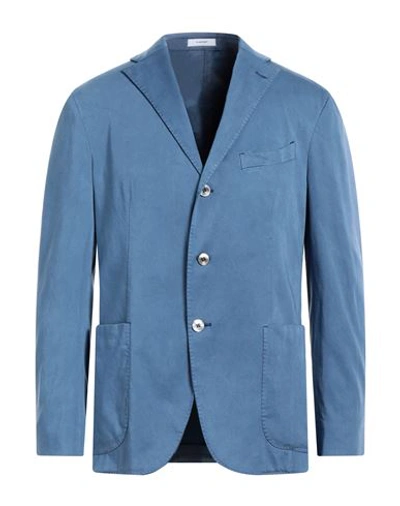 Boglioli Man Blazer Sky Blue Size 40 Lyocell, Cotton, Elastane In Blue