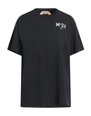 N°21 Woman T-shirt Black Size 10 Cotton