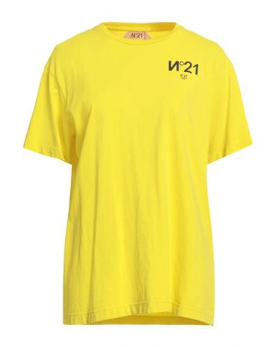 N°21 Woman T-shirt Yellow Size 10 Cotton