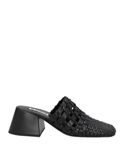 Jil Sander Woman Mules & Clogs Black Size 7 Soft Leather