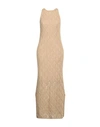Daniele Fiesoli Woman Maxi Dress Sand Size 3 Linen, Organic Cotton In Beige