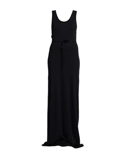 Ann Demeulemeester Woman Long Dress Black Size M Cotton In Black