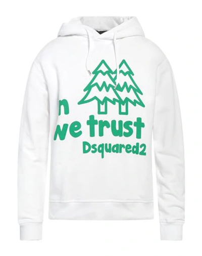 Dsquared2 Man Sweatshirt White Size M Cotton, Elastane