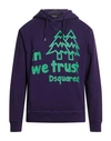 Dsquared2 Man Sweatshirt Dark Purple Size L Cotton, Elastane In Purple
