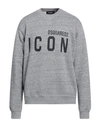 Dsquared2 Man Sweatshirt Grey Size L Cotton In Grey