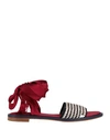 Giorgio Armani Woman Sandals Midnight Blue Size 7 Acetate, Cotton In Blue