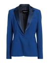 Dondup Woman Blazer Bright Blue Size 4 Polyester, Virgin Wool, Elastane