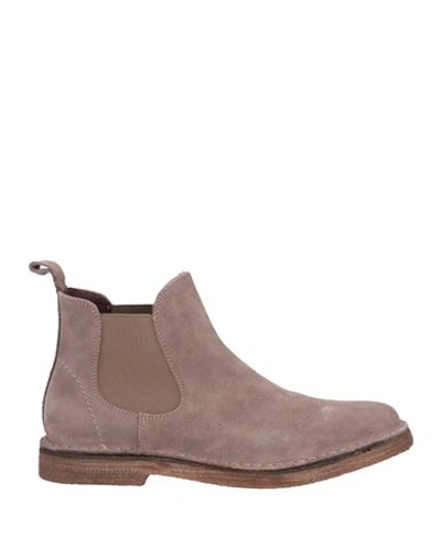 Cafènoir Man Ankle Boots Grey Size 8 Soft Leather