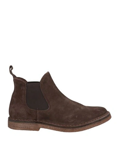 Cafènoir Man Ankle Boots Dark Brown Size 8 Soft Leather