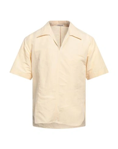 Auralee Man Shirt Beige Size 2 Linen, Cotton