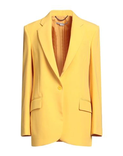 Stella Mccartney Woman Blazer Yellow Size 6-8 Polyester, Wool, Elastane
