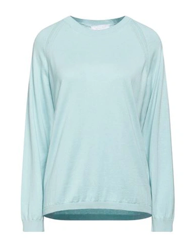 Daniele Fiesoli Woman Sweater Sky Blue Size 2 Silk, Cotton
