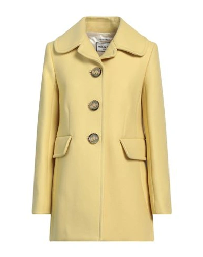 Paul & Joe Woman Coat Yellow Size 2 Wool, Polyamide, Cashmere