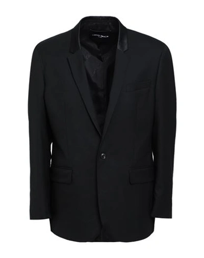 Frankie Morello Man Blazer Black Size 42 Polyester, Wool, Lycra
