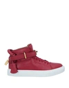 Buscemi Woman Sneakers Red Size 10 Soft Leather In Red