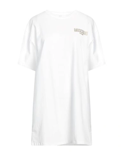 Moschino Woman T-shirt White Size S Cotton, Elastane