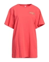Moschino Woman T-shirt Coral Size S Cotton, Elastane In Red