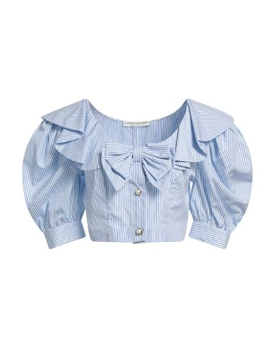 Alessandra Rich Woman Shirt Azure Size 4 Cotton In Blue